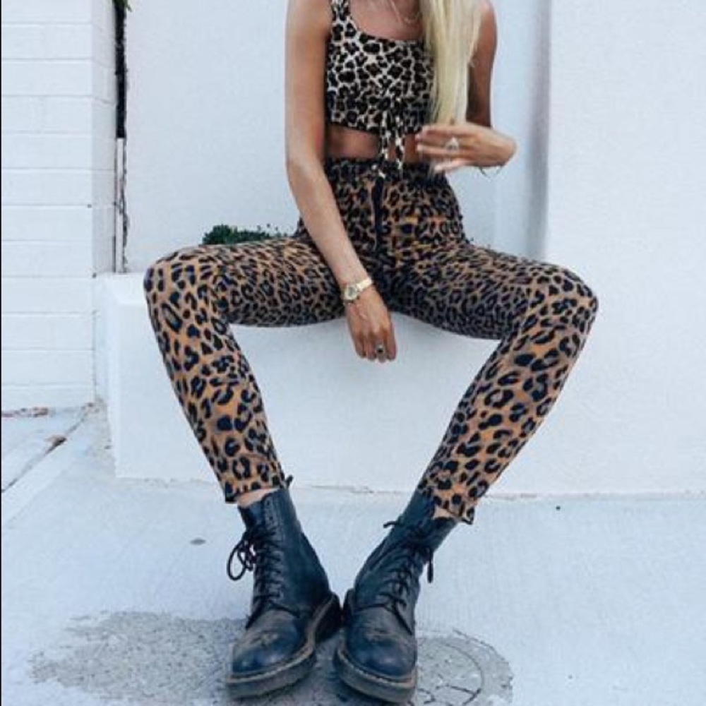 Leopard Print High-Waist Women’s Pants